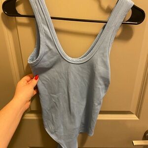 Light Blue Ribbed Women's Tank Top